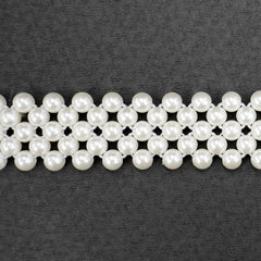 Womens Stretch Pearl Belt With Rhinestone