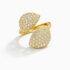 Gold-Tone Dual Leaf Statement Ring