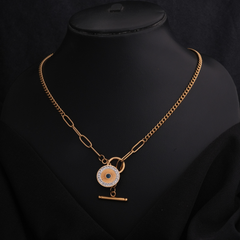 Gold-Tone Mixed-Chain Toggle Necklace
