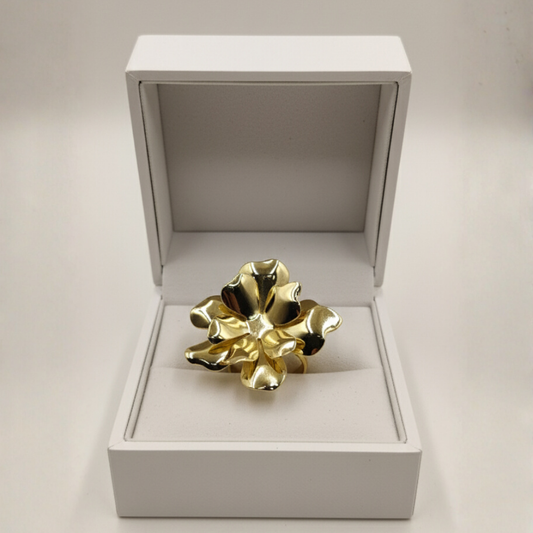 Gold-Tone Twin Bloom Lily Statement Ring
