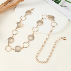 Women's Gold-Tone Circle and Ring Chain Belt