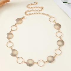 Women's Gold-Tone Circle and Ring Chain Belt