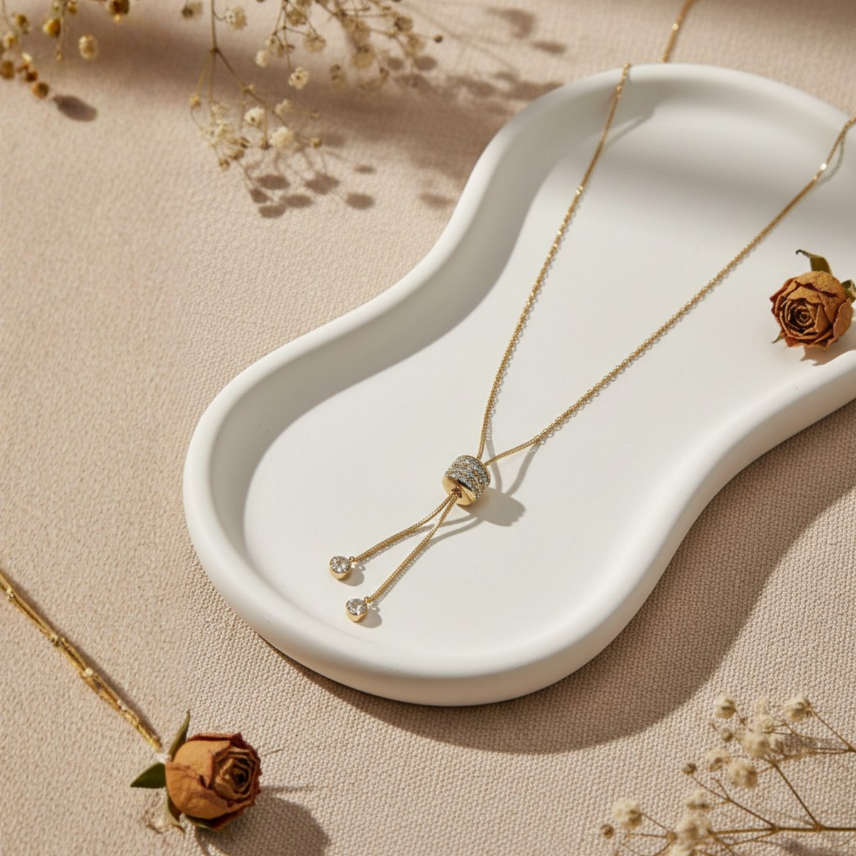 Crystal Slider Drop Necklace