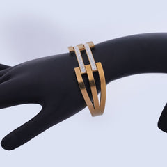 Dainty Butterfly Cutout Gold-Tone Bangle with Crystal Accents