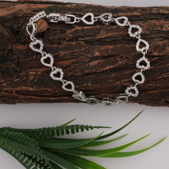 Silver-Tone Heart-Link Bracelet