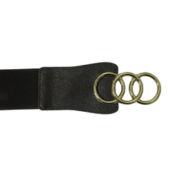 Waist Belt with Gold Interlocking Rings Buckle