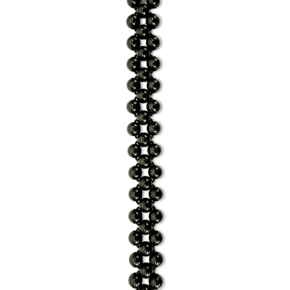 Black Beaded Belt with Lightning Bolt Clasp