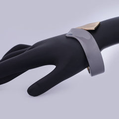 Stylish Dual-Tone Wide Cuff Bracelet for Women – Golden & Black