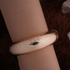 Elegant Gold-Toned Textured Bangle Bracelet