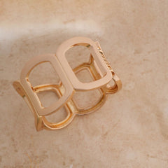 Elegant Golden Geometric Statement Bracelet