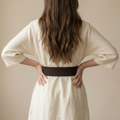 Chic Dark Brown Wide Cinch Belt with Gold Interlocking Buckle