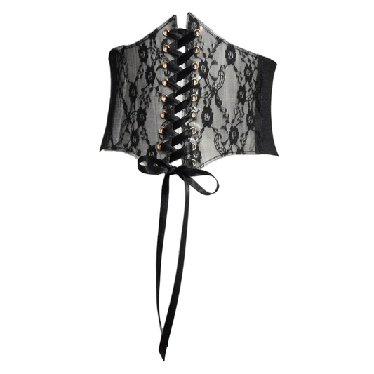 Stretchable Elastic Cinch Belt with Front Lace-Up Design for Dresses, Tops & Western Outfits