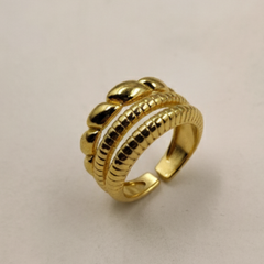Gold-Tone Textured Adjustable Band Ring
