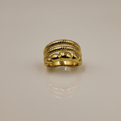 Gold-Tone Textured Adjustable Band Ring