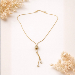 Crystal Slider Drop Necklace