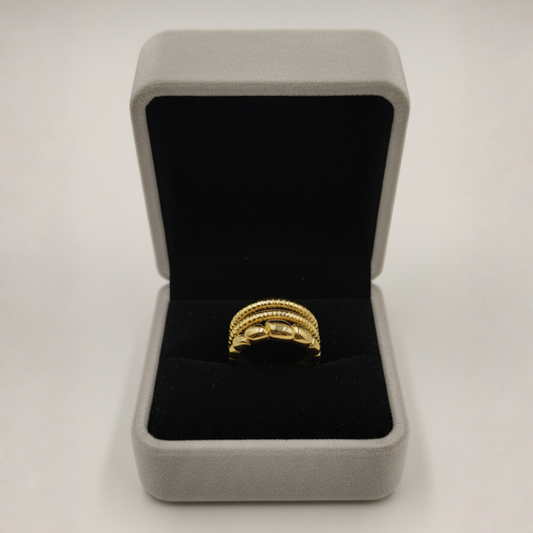Gold-Tone Textured Adjustable Band Ring
