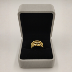 Gold-Tone Textured Adjustable Band Ring