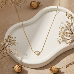 Mother-of-Pearl Heart Pendant Necklace