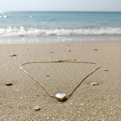 Mother-of-Pearl Heart Pendant Necklace