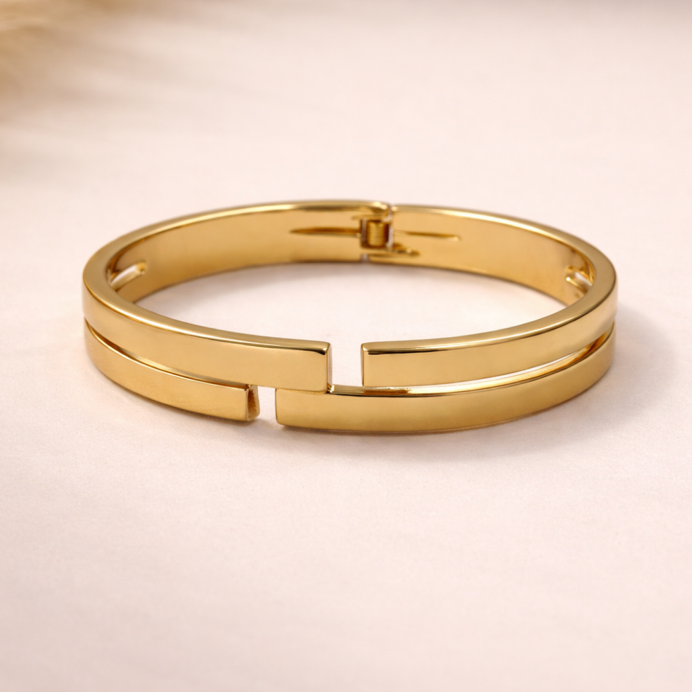 Modern Open Bar Bangle Bracelet