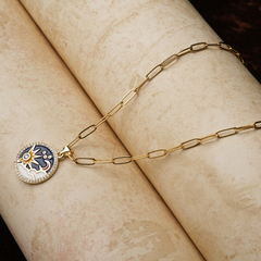 Gold-Tone Celestial Medallion Pendant Necklace