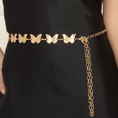 Gold Butterfly Chain Belt for Women – Adjustable Metal Waist Chain for Dresses, Sarees & Party Outfit