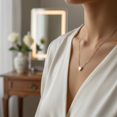 Mother-of-Pearl Heart Pendant Necklace