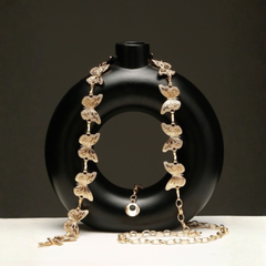 Gold Butterfly Chain Belt for Women – Adjustable Metal Waist Chain for Dresses, Sarees & Party Outfit