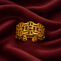 Gold-Tone Chain Link Statement Ring