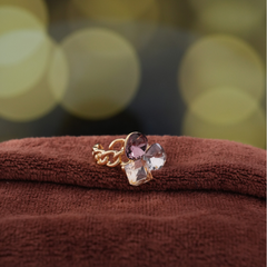 Gold-Tone Multicolor Crystal Statement Ring