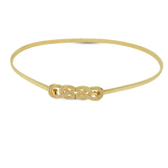 Gold Stretchy Metal Belt with Interlocking Circle Buckle