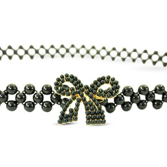 Beaded Stretch Belt with Bow Detail