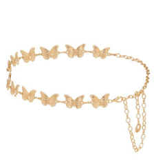 Gold Butterfly Chain Belt for Women – Adjustable Metal Waist Chain for Dresses, Sarees & Party Outfit