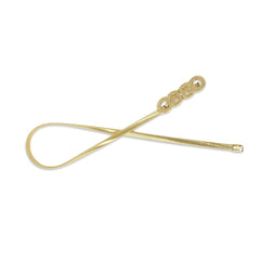 Gold Stretchy Metal Belt with Interlocking Circle Buckle