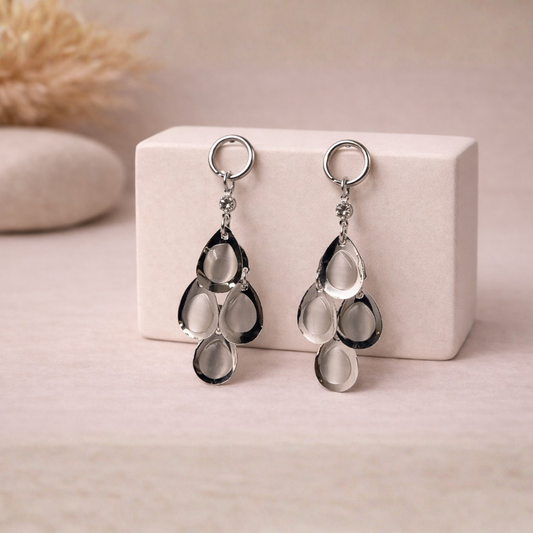 Teardrop Cascade Crystal Drop Earrings