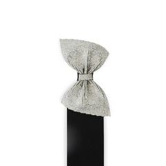 Glamorous Black Belt with Sparkling Bow Buckle