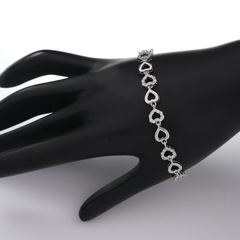 Silver-Tone Heart-Link Bracelet