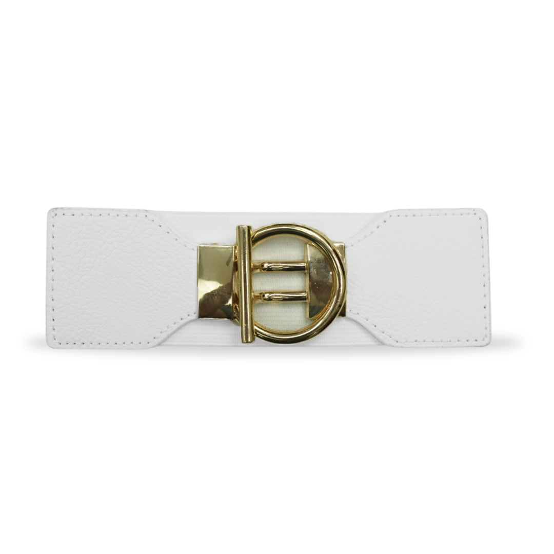 Versatile Elastic White Waist Belt for Women