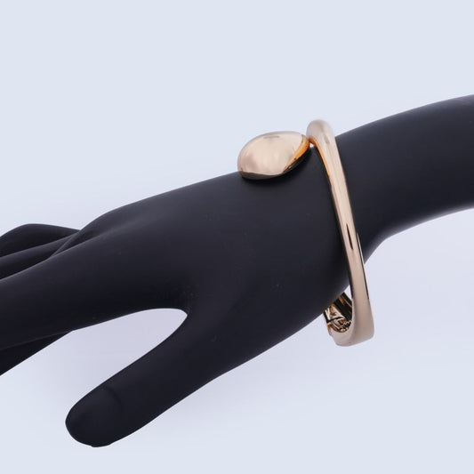 Chic Modern Sculptural Rose Gold-Tone Bypass Cuff Bracelet