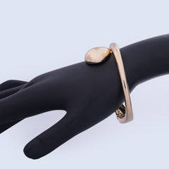 Chic Modern Sculptural Rose Gold-Tone Bypass Cuff Bracelet