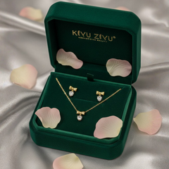 Heart Crystal Pendant Necklace Set