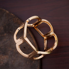 Elegant Golden Geometric Statement Bracelet