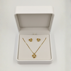 Golden Heart Pendant Chain Set (Gold Tone)