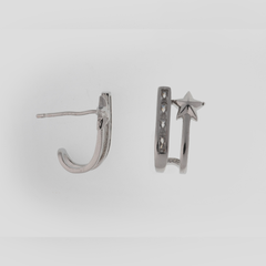 Starry Silver Hoop Earrings