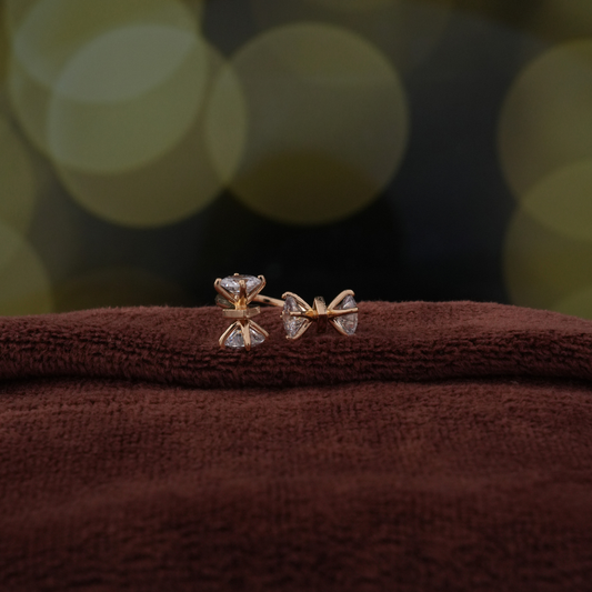 Gold-Tone Triple Crystal Open Statement Ring