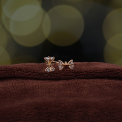 Gold-Tone Triple Crystal Open Statement Ring