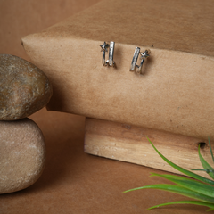 Starry Silver Hoop Earrings