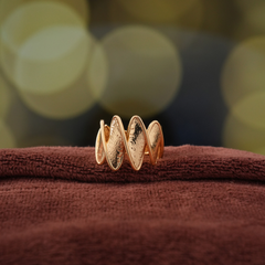 Gold-Tone Etched Wave Wrap Ring
