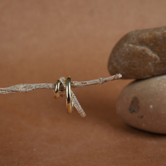 Modern Crossover Triple-Band Hoop Earrings (Gold Tone)