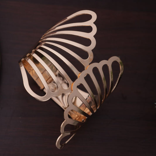 Elegant Golden Cut-Out Wide Band Bracelet